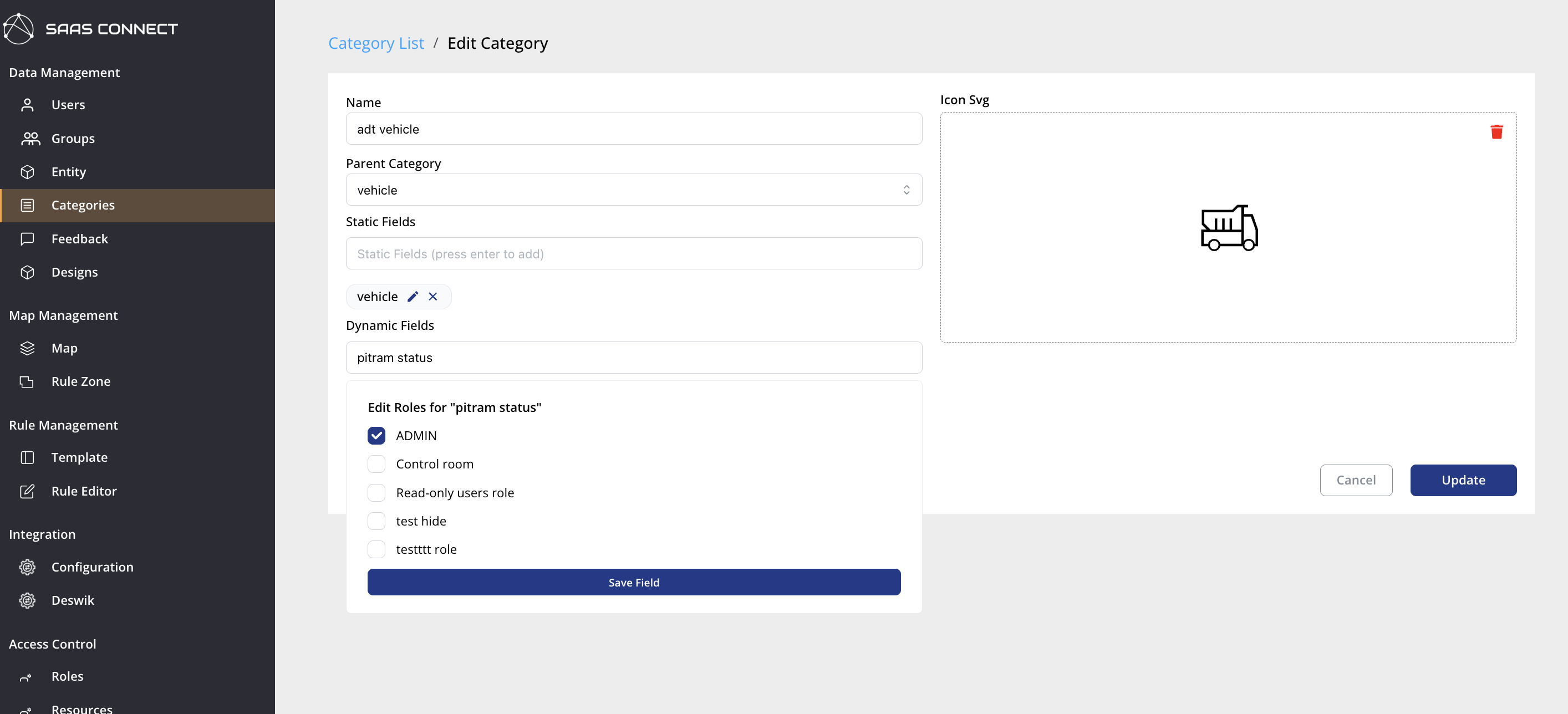 Category Edit - Data Masking